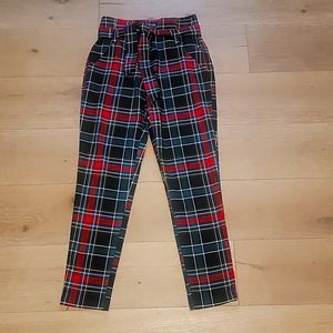 NY&Co Plaid Tie Waist Pants sx 2 Like New!